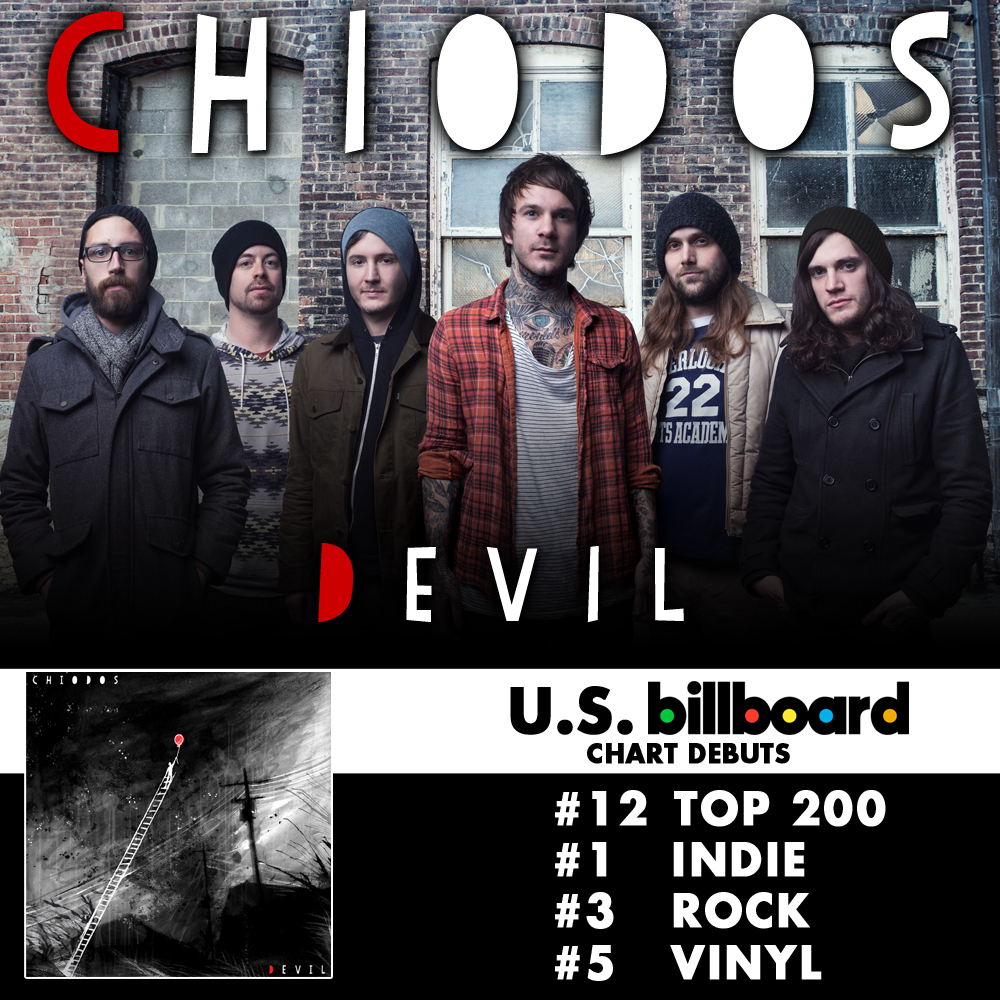 CHIODOS’ DEVIL ALBUM DEBUTS AT 12 ON THE BILLBOARD TOP 200 ALBUM CHART